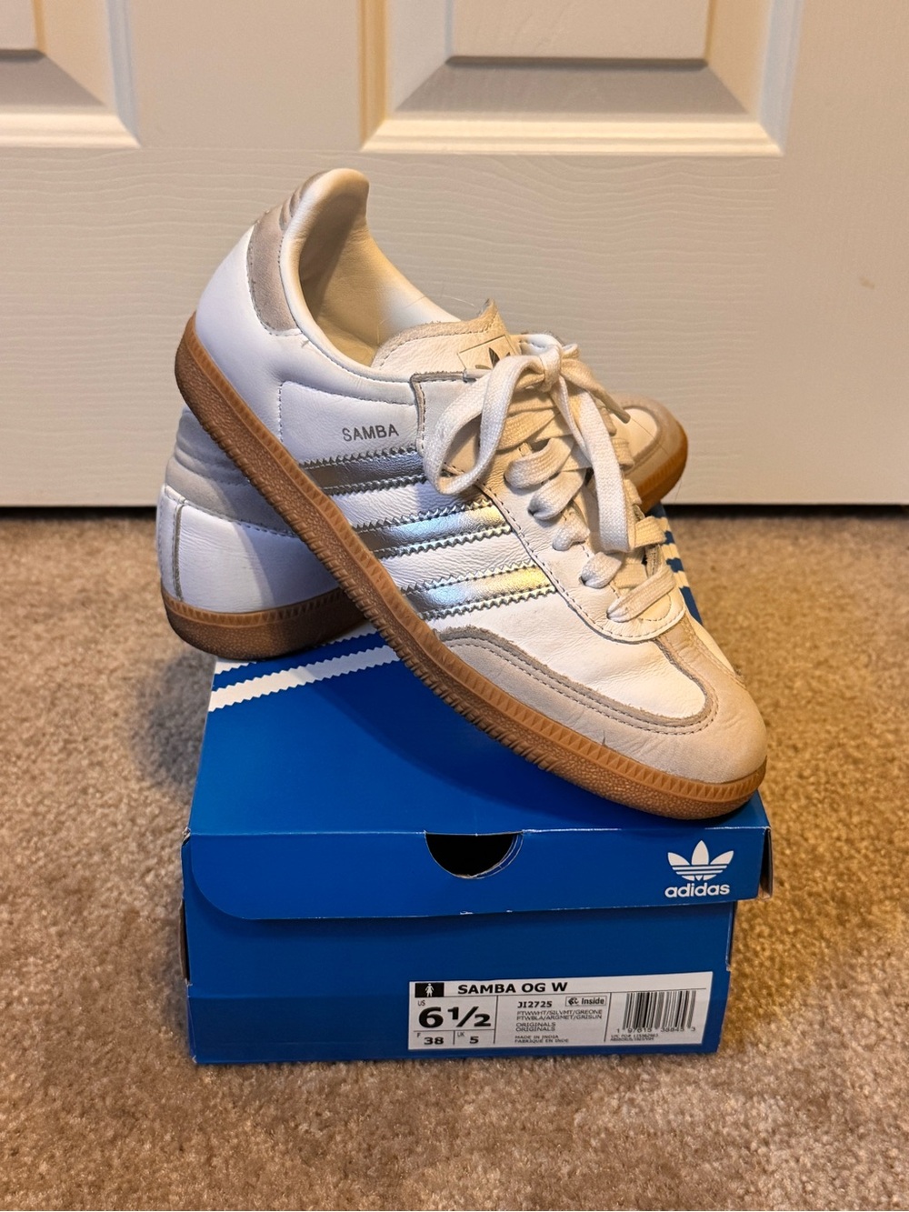 adidas Kids Samba OG White with Gum Sole